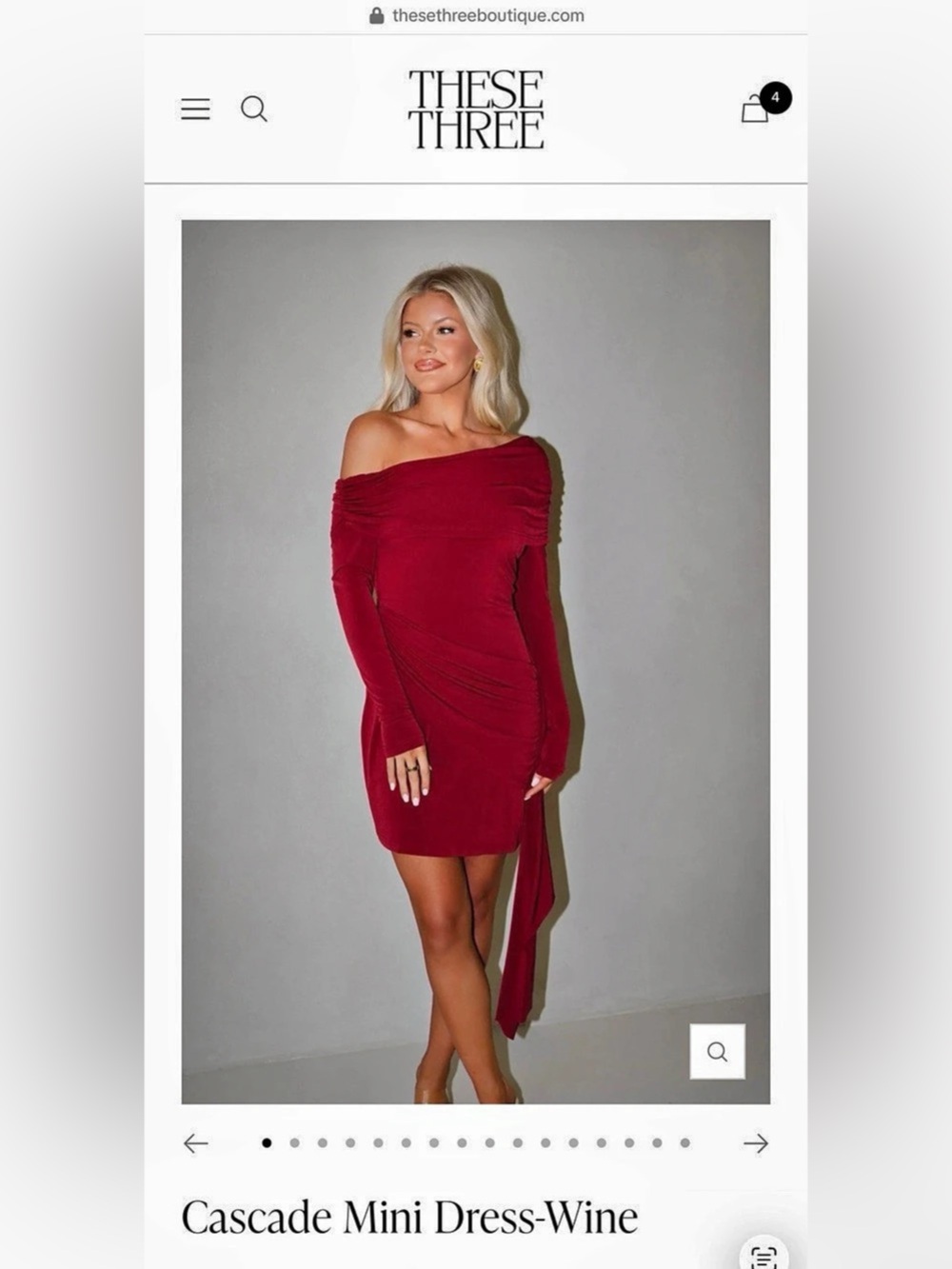 Cascade Mini Dress- Wine